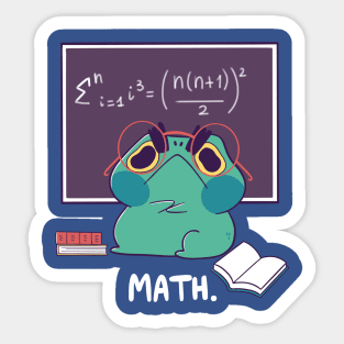 Frog hates Math Sticker